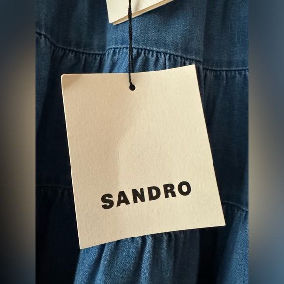 SANDRO Fanfan Tiered Denim Mini Skirt Size 38 New with tags US 6 - Picture 14 of 16